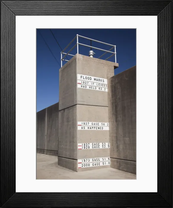 Framed Print : USA, Mississippi, Vicksburg, Mississippi Riverfront, flood marker Framed Print : USA, Mississippi, Vicksburg, Mississippi Riverfront, flood marker