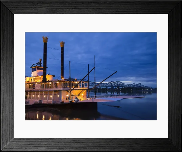 Framed Print : USA, Mississippi, Natchez, Isle of Capri Casino riverboat on Mississippi River