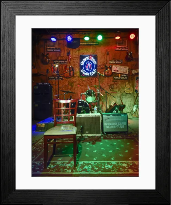 Framed Print : Clarksdale, Mississippi, Ground Zero Blues Club Stage, Owned By The Actor Morgan Freeman Framed Print : Clarksdale, Mississippi, Ground Zero Blues Club Stage, Owned By The Actor Morgan Freeman