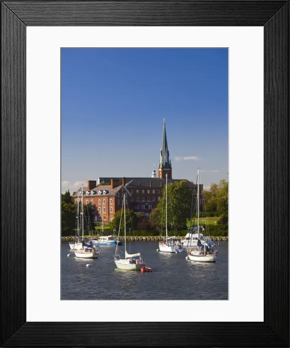 Framed Print : USA, Maryland, Annapolis, yacht marina St. Marys Church from Eastport Framed Print : USA, Maryland, Annapolis, yacht marina St. Marys Church from Eastport