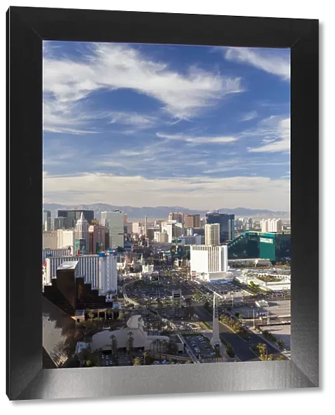 United States of America, Nevada, Las Vegas, Elevatred view of the Hotels and Casinos