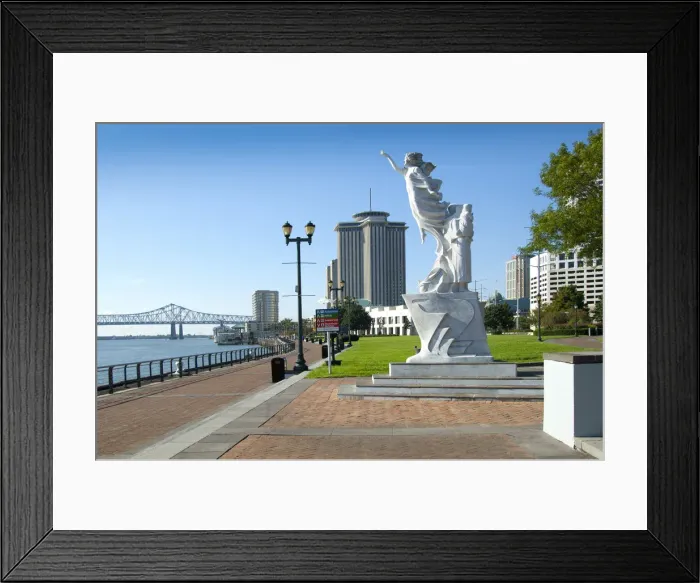 Framed Print : Louisiana, New Orleans, Monument To The Immigrant, Riverwalk Framed Print : Louisiana, New Orleans, Monument To The Immigrant, Riverwalk