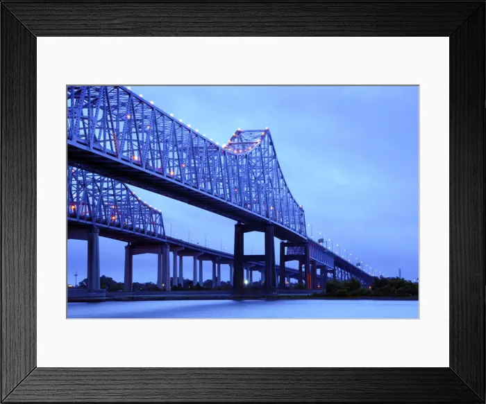 Framed Print : Louisiana, New Orleans, Crescent City Connection Bridges, Twin Cantilever Bridges Framed Print : Louisiana, New Orleans, Crescent City Connection Bridges, Twin Cantilever Bridges