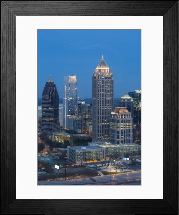 Framed Print : Elevated view over Interstate 85 passing the Atlanta skyline, Atlanta, Georgia, United Framed Print : Elevated view over Interstate 85 passing the Atlanta skyline, Atlanta, Georgia, United