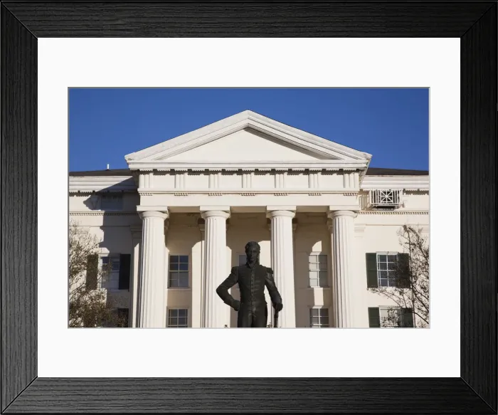 Framed Print : USA, Mississippi, Jackson, City Hall and statue of Andrew Jackson, seventh President