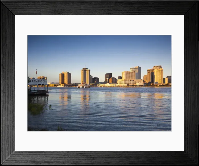 Framed Print : USA, Louisiana, New Orleans, skyline and the Mississippi River from Algiers Framed Print : USA, Louisiana, New Orleans, skyline and the Mississippi River from Algiers