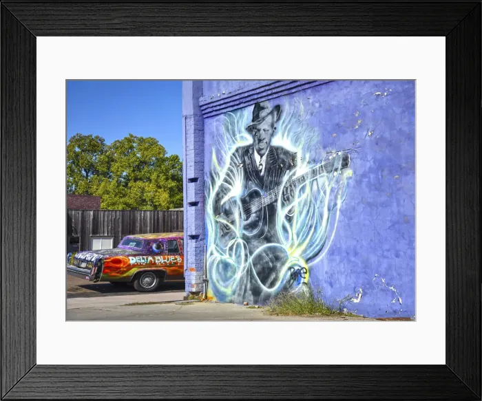 Framed Print : Clarksdale, Mississippi, Robert Johnson Mural Framed Print : Clarksdale, Mississippi, Robert Johnson Mural