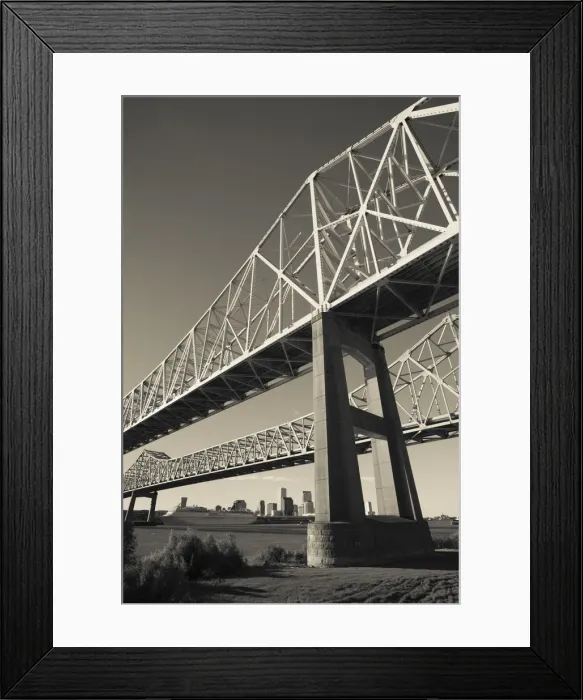 Framed Print : USA, Louisiana, New Orleans, the Greater New Orleans Bridge and Mississippi River Framed Print : USA, Louisiana, New Orleans, the Greater New Orleans Bridge and Mississippi River