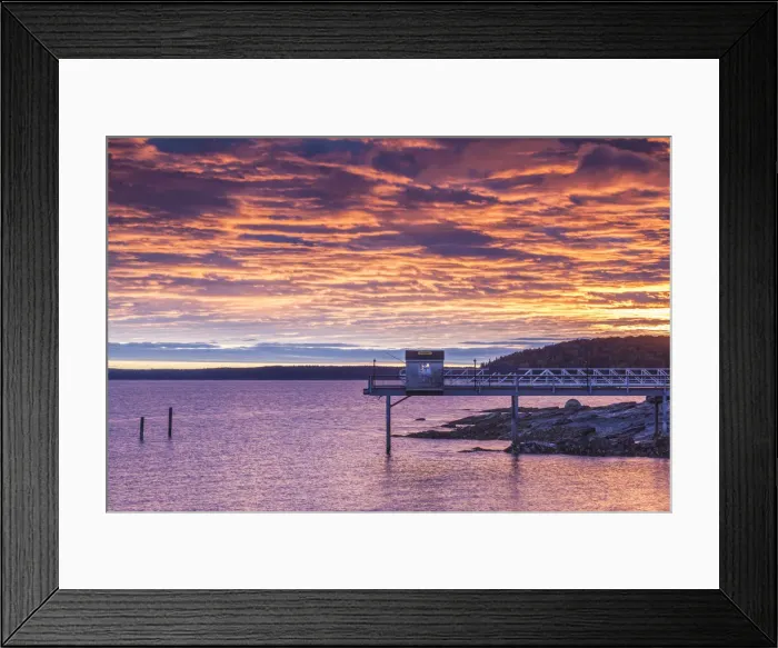 Framed Print : USA, Maine, Mt. Desert Island, Bar Harbor, view of Frenchman Bay, autumn, sunrise Framed Print : USA, Maine, Mt. Desert Island, Bar Harbor, view of Frenchman Bay, autumn, sunrise