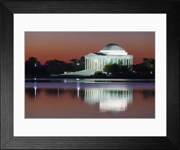 Framed Print : USA, Washington DC, Jefferson Memorial and reflection in the Tidal Basin, dawn Framed Print : USA, Washington DC, Jefferson Memorial and reflection in the Tidal Basin, dawn