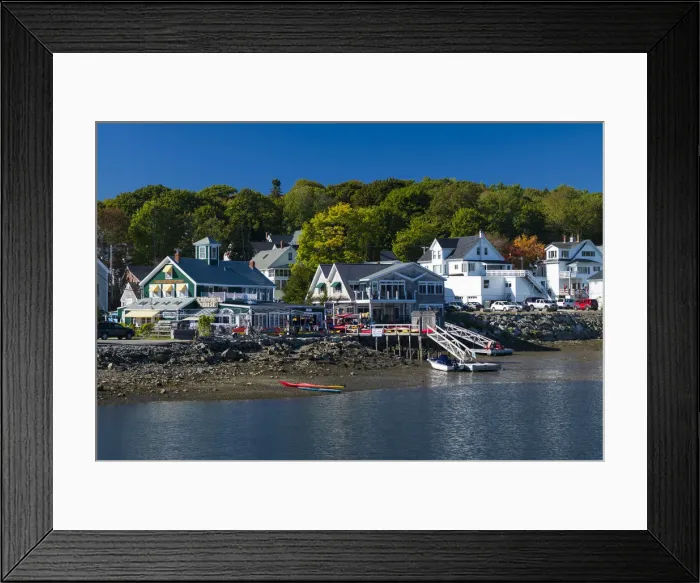 Framed Print : USA, Maine, Boothbay Harbor, Granary Way shops Framed Print : USA, Maine, Boothbay Harbor, Granary Way shops