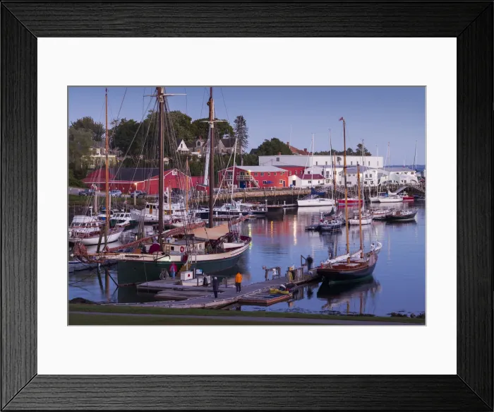 Framed Print : USA, Maine, Camden, Camden Harbor, dusk Framed Print : USA, Maine, Camden, Camden Harbor, dusk