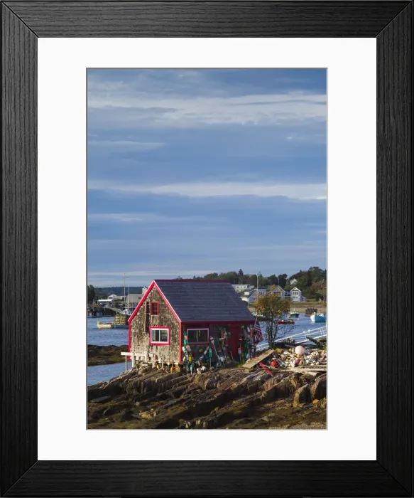 Framed Print : USA, Maine, Orrs Island, old lobster shack Framed Print : USA, Maine, Orrs Island, old lobster shack