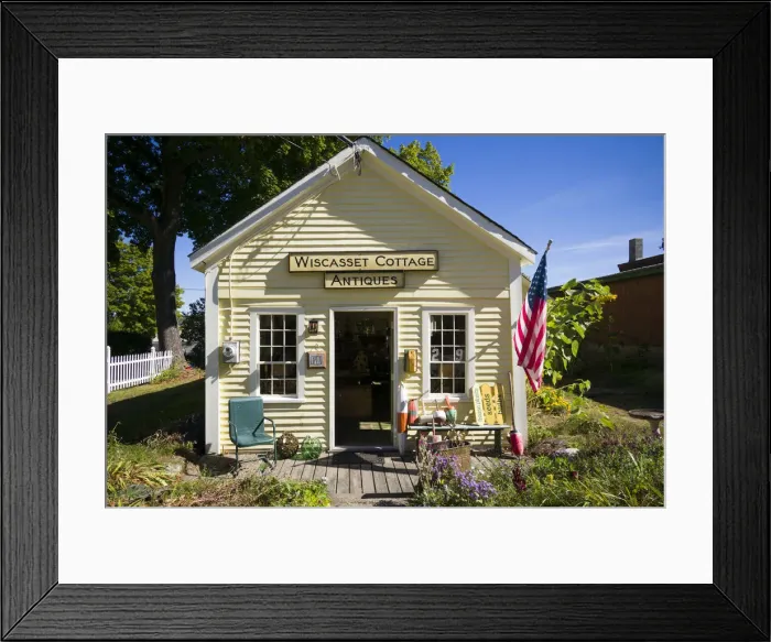Framed Print : USA, Maine, Wiscasset, antique shop, autumn Framed Print : USA, Maine, Wiscasset, antique shop, autumn