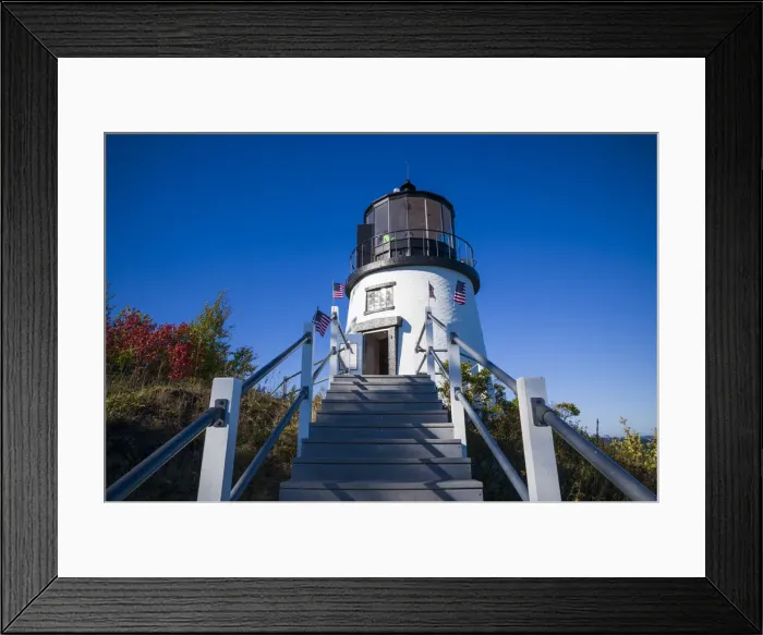 Framed Print : USA, Maine, Owls Head, Owls Head Lighthouse