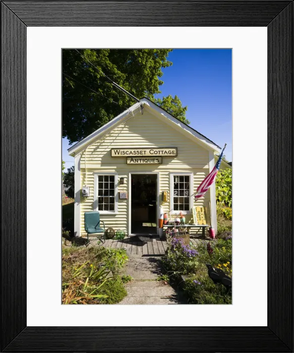 Framed Print : USA, Maine, Wiscasset, antique shop, autumn Framed Print : USA, Maine, Wiscasset, antique shop, autumn