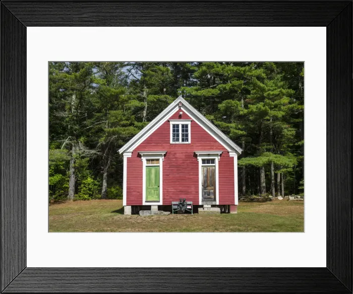 Framed Print : USA, Maine, Wells, antique schoolhouse