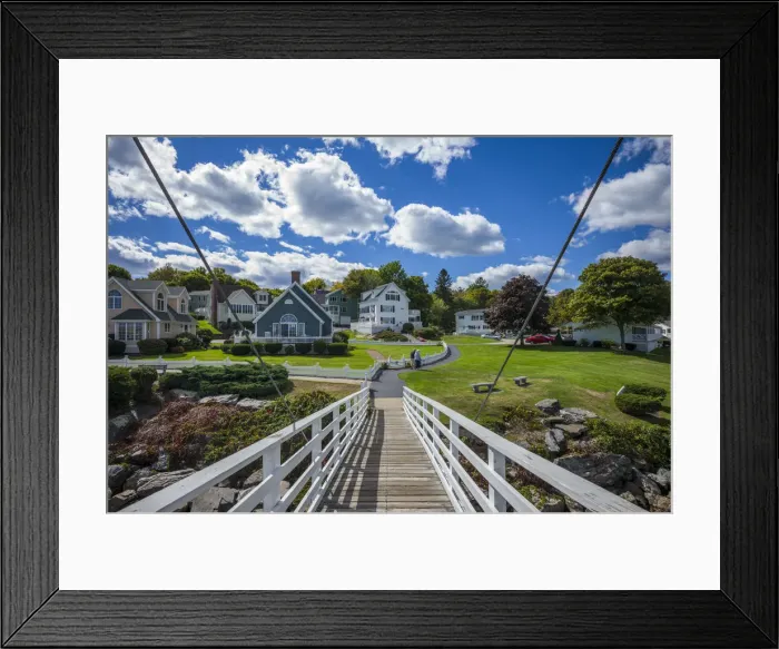 Framed Print : USA, Maine, Ogunquit, Perkins Cove, pedestrian drawbridge
