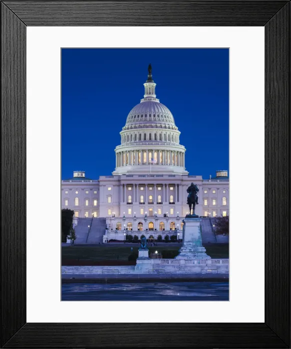 Framed Print : USA, Washington DC, US Capitol, dusk Framed Print : USA, Washington DC, US Capitol, dusk