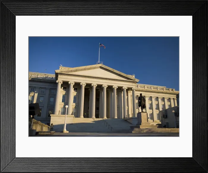 Framed Print : The Treasury Department, Washington DC, USA Framed Print : The Treasury Department, Washington DC, USA