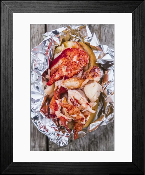 Framed Print : USA, Maine, Wiscasset, New England lobster roll Framed Print : USA, Maine, Wiscasset, New England lobster roll