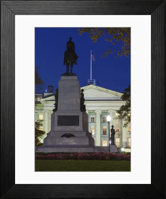 Framed Print : USA, Washington DC, General William Tecumseh Sherman monument and US Treasury Buildling