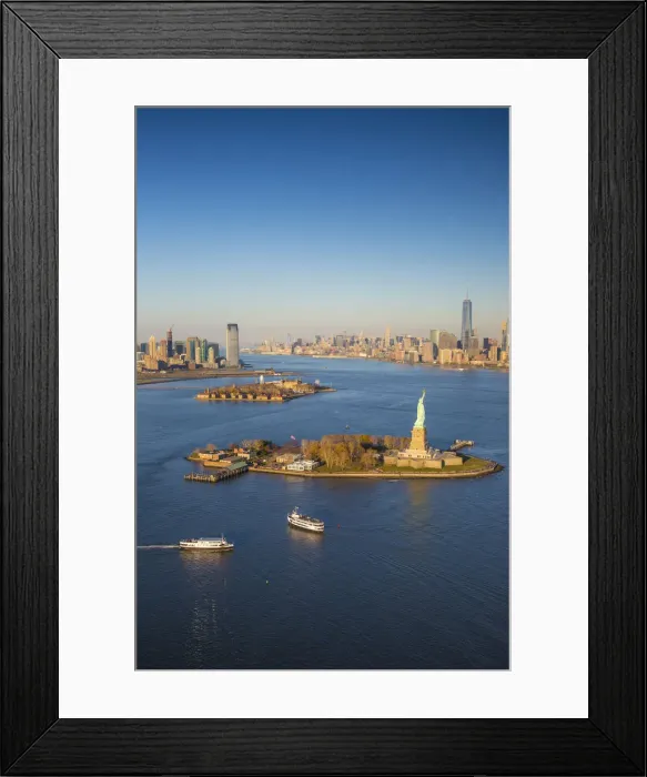 Framed Print : Statue of Liberty, Jersey City and Lower Manhattan, New York City, New York, USA Framed Print : Statue of Liberty, Jersey City and Lower Manhattan, New York City, New York, USA