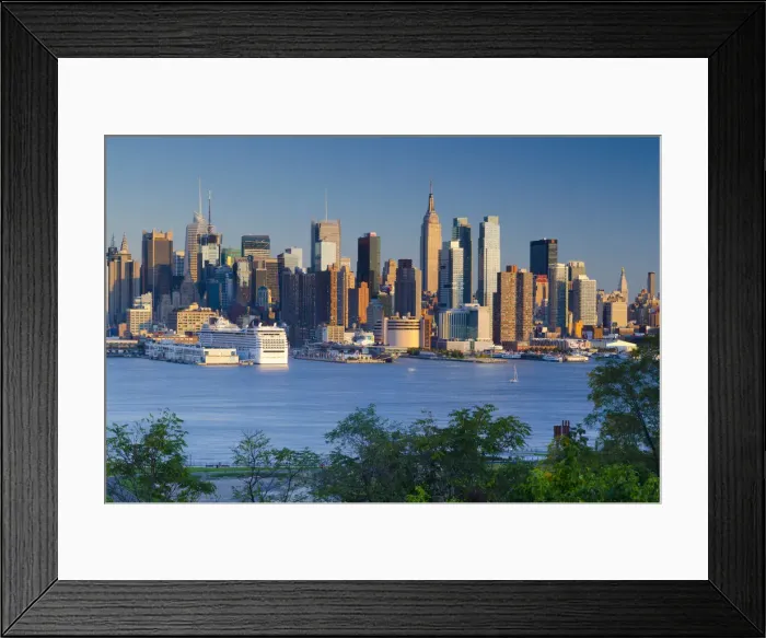Framed Print : USA, New York, Manhattan, Midtown across the Hudson River