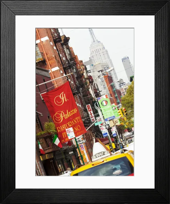 Framed Print : Typical Street Scene in Little Italy, Manhattan, New York, USA Framed Print : Typical Street Scene in Little Italy, Manhattan, New York, USA