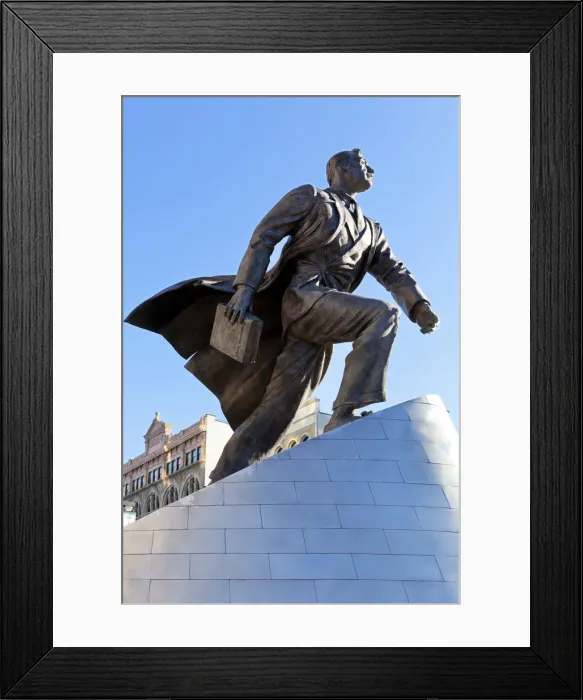 Framed Print : Adam Clayton Powell Jr statue on Malcolm X Blvd, Harlem, New York, USA
