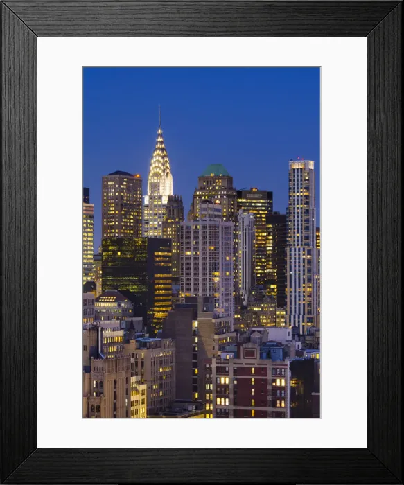 Framed Print : USA, New York, Manhattan, Midtown, Chrysler Building in centre