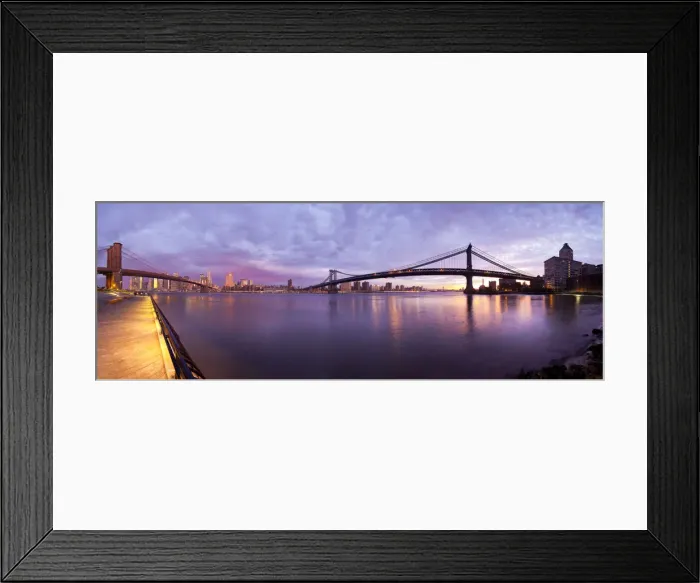 Framed Print : USA, New York City, Manhattan, The Brooklyn and Manhattan Bridges spanning the East river Framed Print : USA, New York City, Manhattan, The Brooklyn and Manhattan Bridges spanning the East river