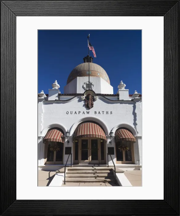 Framed Print : USA, Arkansas, Hot Springs, Bathhouse Row, Quapaw Baths Bathhouse