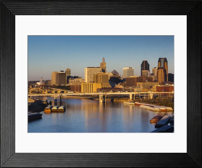 Framed Print : USA, Minnesota, Minneapolis, St. Paul, elevated skyline from Indian Mounds Framed Print : USA, Minnesota, Minneapolis, St. Paul, elevated skyline from Indian Mounds