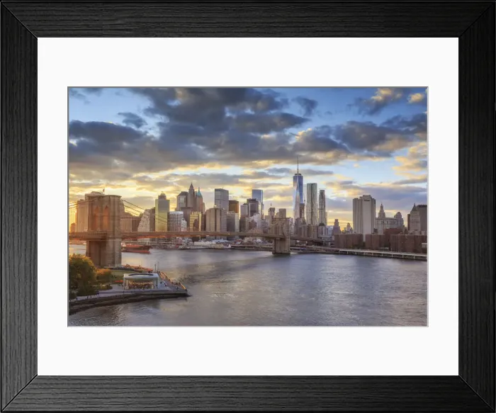 Framed Print : USA, New York, New York City, Lower Manhattan and Brooklyn Bridge Framed Print : USA, New York, New York City, Lower Manhattan and Brooklyn Bridge