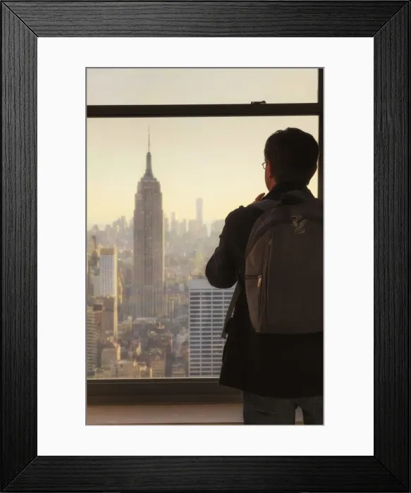 Framed Print : USA, New York, Manhattan, Top of the Rock Observatory, Midtown Manhattan and Empire