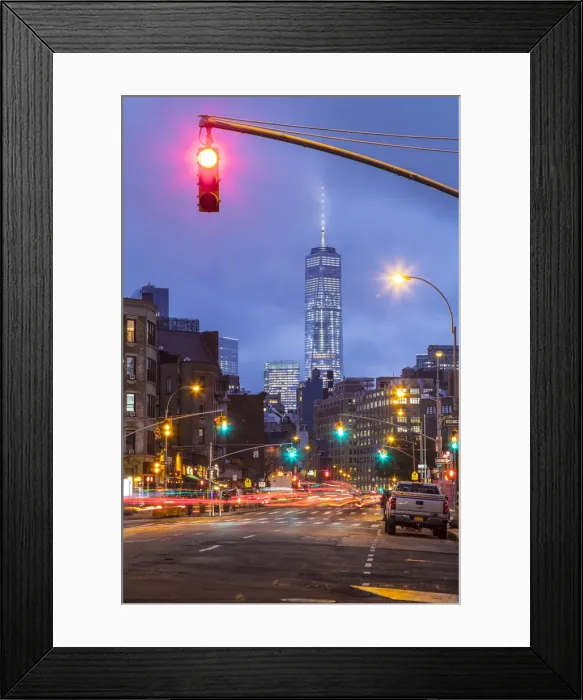 Framed Print : One World Trade Center from 7th Avenue, Greenwich Village, Manhattan, New York City Framed Print : One World Trade Center from 7th Avenue, Greenwich Village, Manhattan, New York City