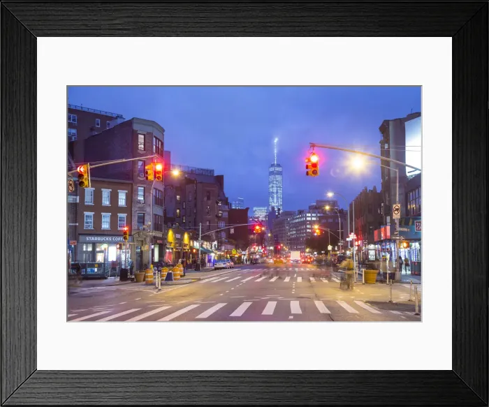 Framed Print : One World Trade Center from 7th Avenue, Greenwich Village, Manhattan, New York City Framed Print : One World Trade Center from 7th Avenue, Greenwich Village, Manhattan, New York City