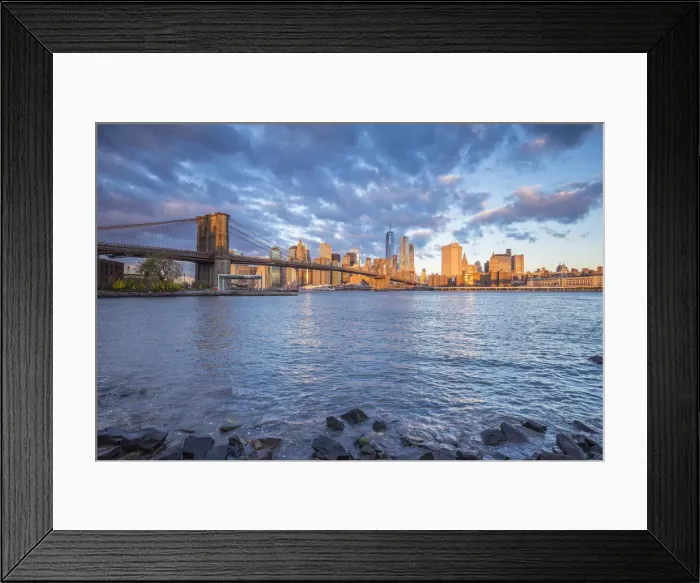 Framed Print : Brooklyn Bridge and Lower Manhattan / Downtown, New York City, New York, USA Framed Print : Brooklyn Bridge and Lower Manhattan / Downtown, New York City, New York, USA
