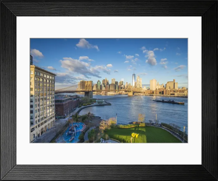 Framed Print : Brooklyn Bridge and Lower Manhattan / Downtown, New York City, New York, USA Framed Print : Brooklyn Bridge and Lower Manhattan / Downtown, New York City, New York, USA