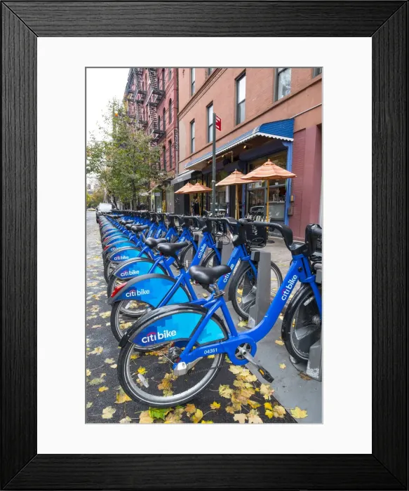 Framed Print : Bike rental, Nolita, Manhattan, New York City, New York, USA