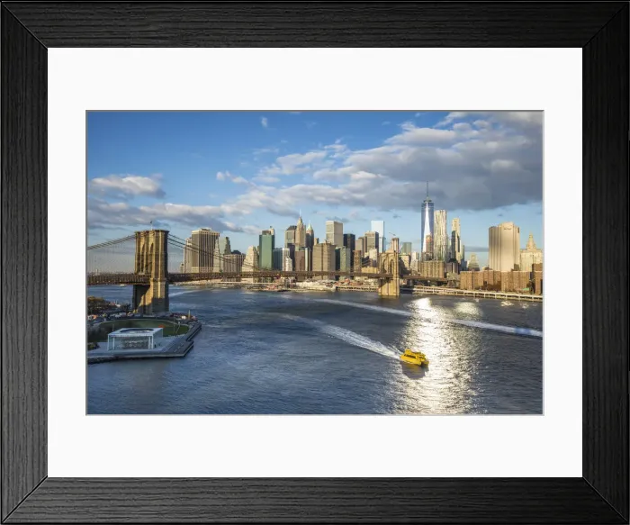 Framed Print : Brooklyn Bridge and Lower Manhattan / Downtown, New York City, New York, USA Framed Print : Brooklyn Bridge and Lower Manhattan / Downtown, New York City, New York, USA