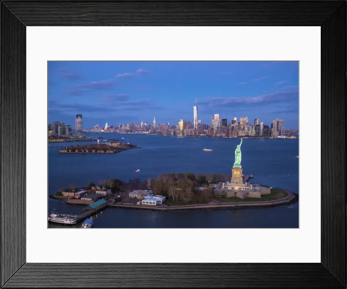 Framed Print : Statue of Liberty Jersey City and Lower Manhattan, New York City, New York, USA Framed Print : Statue of Liberty Jersey City and Lower Manhattan, New York City, New York, USA