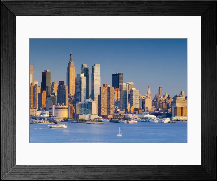 Framed Print : USA, New York, Manhattan, Midtown across the Hudson River