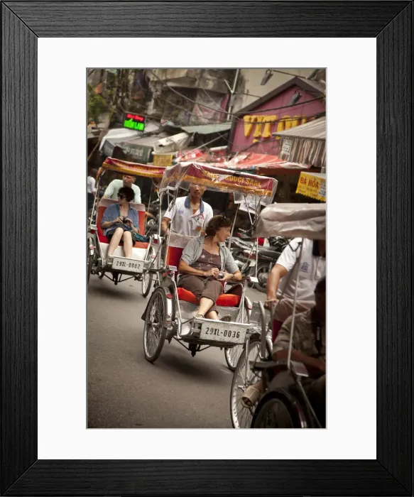 Framed Print : Cyclo ride, Old Quarter, Hanoi, Vietnam Framed Print : Cyclo ride, Old Quarter, Hanoi, Vietnam