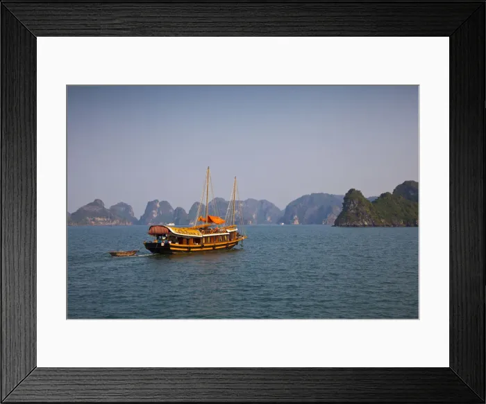 Framed Print : Junk boat on Halong Bay, Vietnam Framed Print : Junk boat on Halong Bay, Vietnam