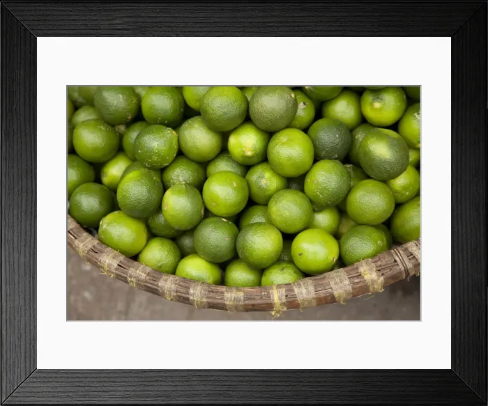 Framed Print : Green Tangerines in a basket, Old Quarter, Hanoi, Vietnam Framed Print : Green Tangerines in a basket, Old Quarter, Hanoi, Vietnam