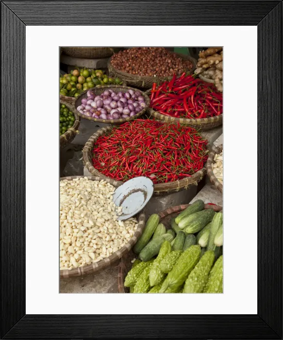 Framed Print : Chillis, garlics and onions for sale, Old Quarter, Hanoi, Vietnam Framed Print : Chillis, garlics and onions for sale, Old Quarter, Hanoi, Vietnam