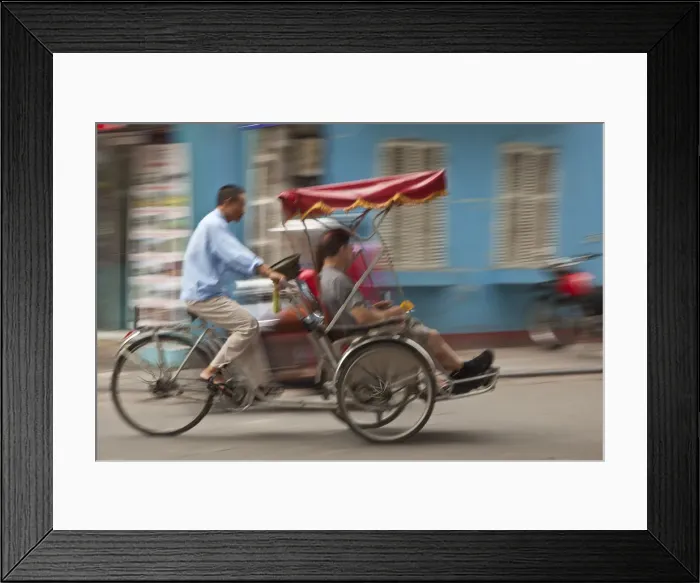 Framed Print : Cyclo ride, Old Quarter, Hanoi, Vietnam Framed Print : Cyclo ride, Old Quarter, Hanoi, Vietnam