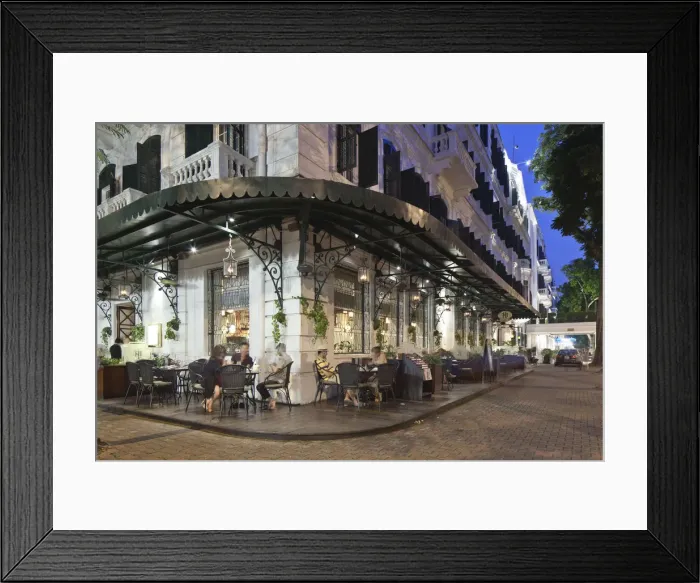 Framed Print : Terrace  /  pavement cafe, Sofitel Metropole Legend Hotel, Hanoi, Vietnam